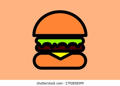 vector de hamburguesa sobre fondo de crema