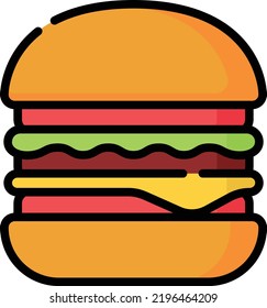 burger vector on white background. isolated Vector icon