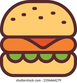 Burger, Vektorgrafik auf weißem Hintergrund. isoliertes Vektorsymbol