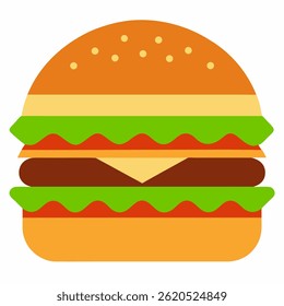 Burger vector on white background