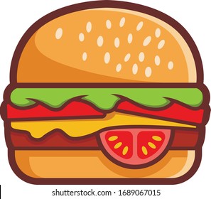 Burger - vector picture, art, illustration.