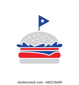 Burger Vector Red Blue Gray Pictogram Icon Sign