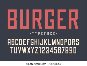 Burger Vector Retro Regular Font Design, Alphabet, Typeface, Typography.