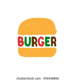 burger vector sign, hand painted