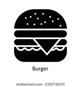 Burger Vector   solid Icon Design illustration. Kitchen and home  Symbol on White background EPS 10 File