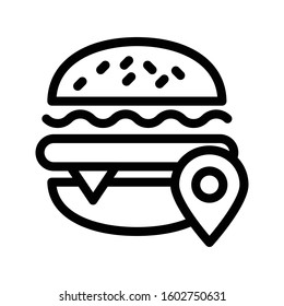 burger vector thin line icon 