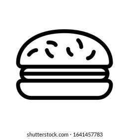 burger vector thin line icon 