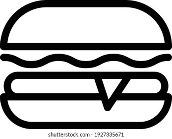 burger vector thin line icon