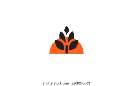 Burger vegan logo, plant based burger logo icon