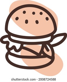 Hamburguesa con verduras, ilustración, vector sobre fondo blanco.