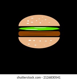 burger with vegetables and meat in the middle. suitable for restaurant, business, food business, etc 