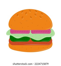 burger vegetarian food icon isolated