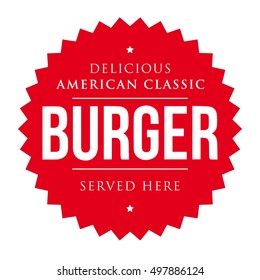 Burger vintage label red vector