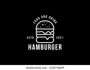 Burger Vintage Style Logo for fast food restaurant design inspiration.	