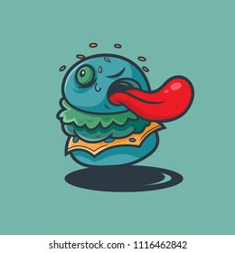 burger virus vector illustration