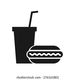 burger and water drink for watch sportive game symbol icon vector illustration eps10 on white background