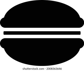burger with white background. burger is a symbol of bakery .glyph flat icon.