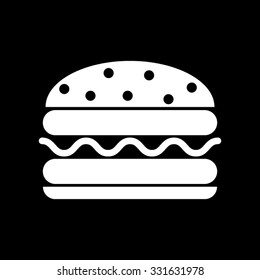 burger - white vector icon