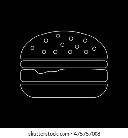 burger  - white vector icon