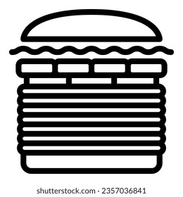 Burger Windows 7 line icon, fast food concept, windows seven whooper vector sign on white background, outline style icon for mobile concept and web design. Vector graphics