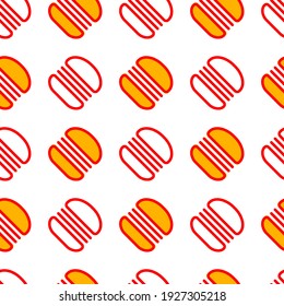 burger yellow red seamless design pattern