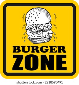 Burger Zone, sign and label vector