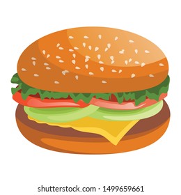 Burger/Hamburger Vector Illustration Isolated On White Background