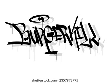 BURGERKILL word graffiti tag style
