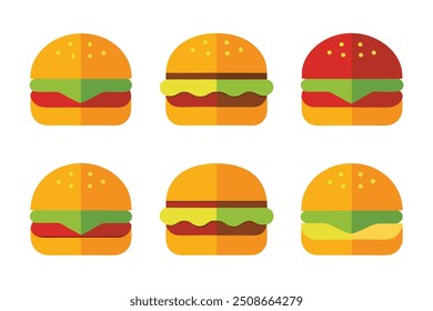 Burgers Color Art Depicting Delicious and Mouthwatering Bites
