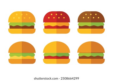 Burgers Color Art Illustration with Bold and Tasty Design