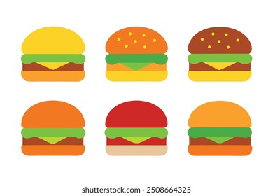 Burgers Color Art Inspired by Classic American Fast Food