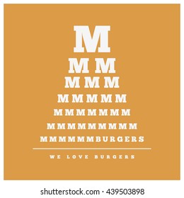 Burgers Eye Chart (Vector Illustration Design Concept)