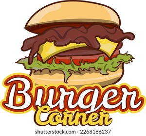 Burgers fresh and tasty design premium logo