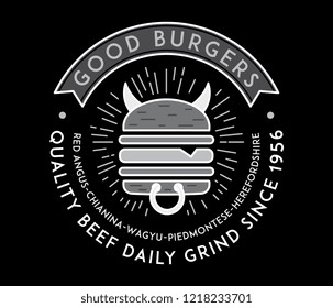 Burgers heaven and hell white on black is a vector illustration about street food