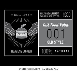 Burgers from heaven white on black is a vector illustration about street food