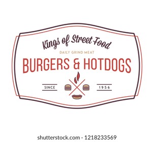 Burgers and hotdogs is a vector illustration about street food