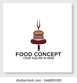 burgers logo template design vector, restaurant, junk food logo vector
