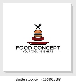 burgers logo template design vector, restaurant, junk food logo vector