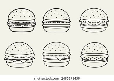 Burgers outline vector design art