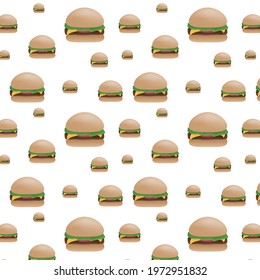 Burgers. Pattern. Background. Vector illustration.
