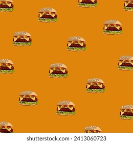 Burgers-Muster auf gelbem Hintergrund 