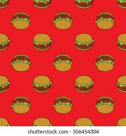 burgers pattern. vector illustration.
