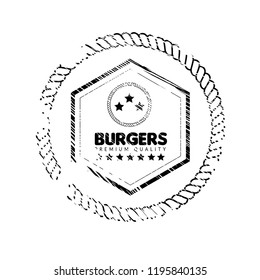 burgers premium quality - grunge stamp