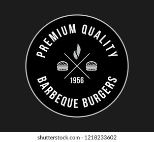 Burgers premium quality white on black is a vector illustration about street food