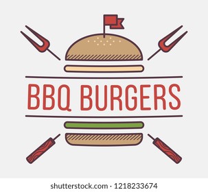 Burgers of quality is a vector illustration about street food