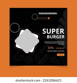 Burgers restaurant squared flyer template