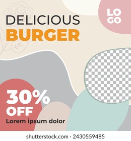 Burgers restaurant squared flyer template