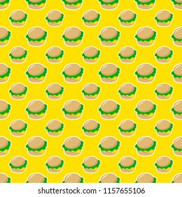 Burgers seamless pattern