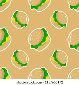 Burgers seamless pattern