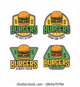 Burgers vector design logo collection set.eps